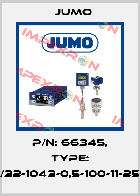 p/n: 66345, Type: 901250/32-1043-0,5-100-11-2500/000 Jumo