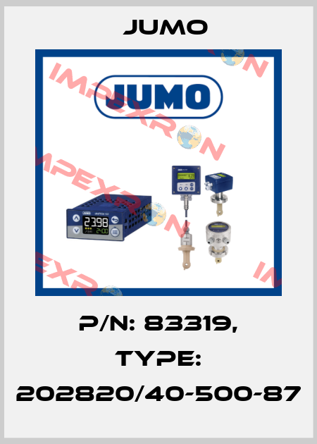 p/n: 83319, Type: 202820/40-500-87 Jumo