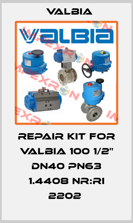 REPAIR KIT FOR VALBIA 100 1/2" DN40 PN63 1.4408 NR:RI 2202  Valbia