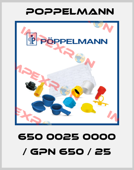 650 0025 0000 / GPN 650 / 25 Poppelmann