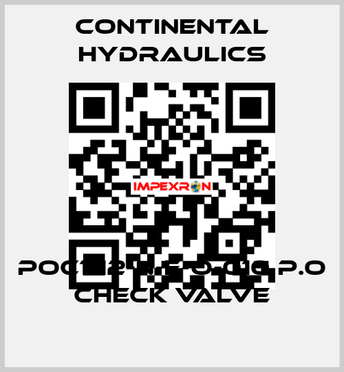 POC1-12-N-F-O-010 P.O CHECK VALVE Continental Hydraulics