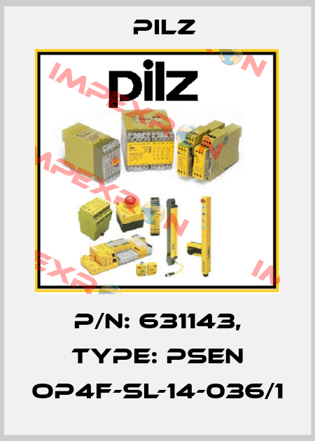 p/n: 631143, Type: PSEN op4F-SL-14-036/1 Pilz