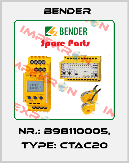 Nr.: B98110005, Type: CTAC20 Bender