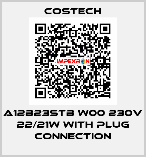A12B23STB W00 230V 22/21W With plug connection Costech