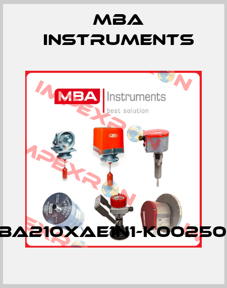 MBA210XAE1N1-K00250-A MBA Instruments