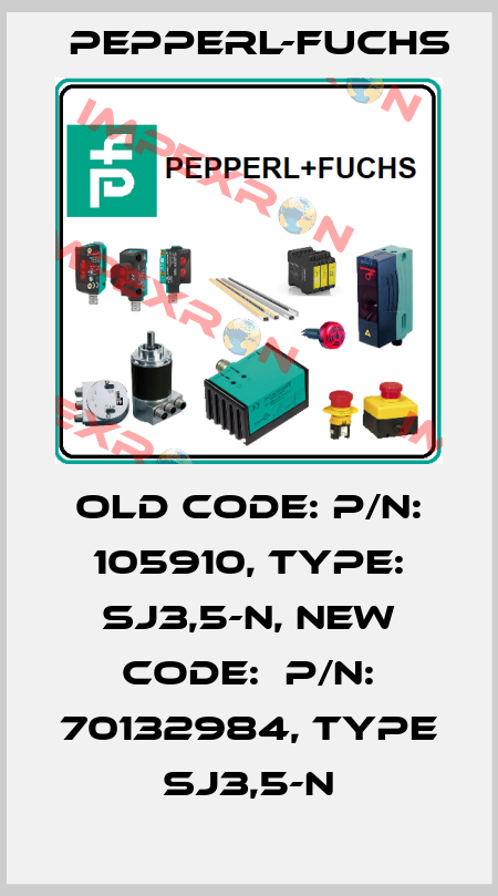old code: P/N: 105910, Type: SJ3,5-N, new code:  P/N: 70132984, Type SJ3,5-N Pepperl-Fuchs