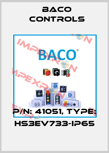 P/N: 41051, Type: HS3EV733-IP65 Baco Controls