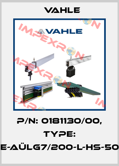 P/n: 0181130/00, Type: UE-AÜLG7/200-L-HS-500 Vahle