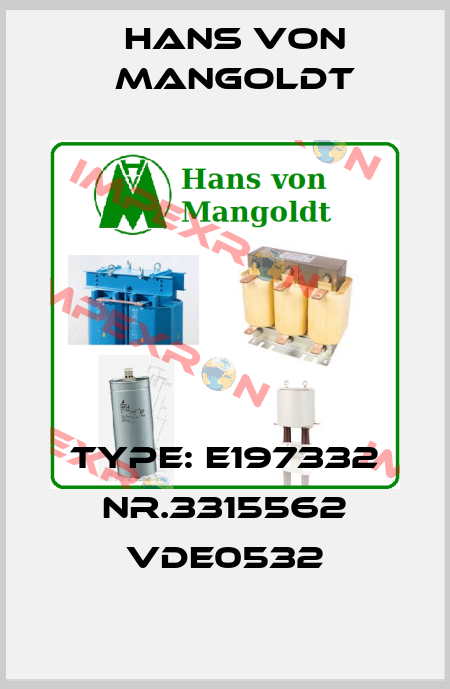 Type: E197332 Nr.3315562 VDE0532 Hans von Mangoldt