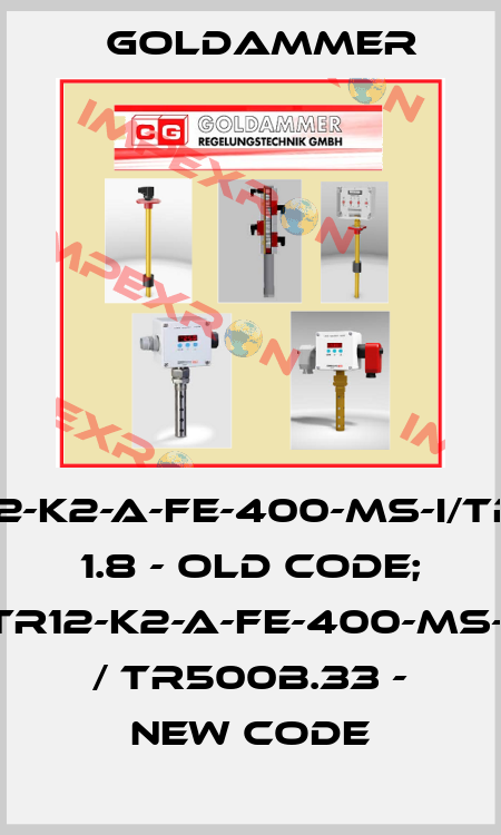 TR12-K2-A-FE-400-MS-I/TR50 1.8 - old code; TR12-K2-A-FE-400-MS-I / TR500B.33 - new code Goldammer
