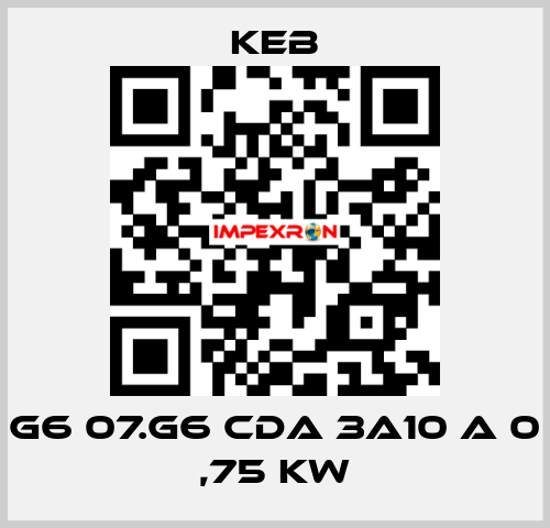 G6 07.G6 CDA 3a10 A 0 ,75 KW KEB