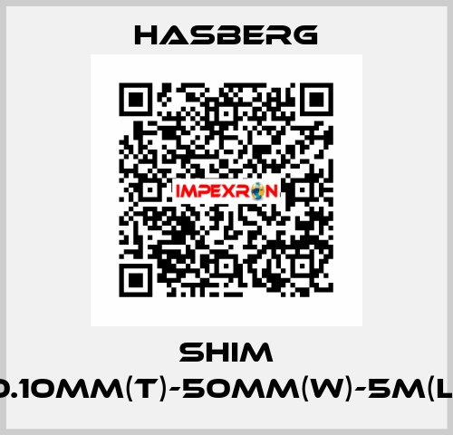 SHIM 0.10MM(T)-50MM(W)-5M(L) Hasberg