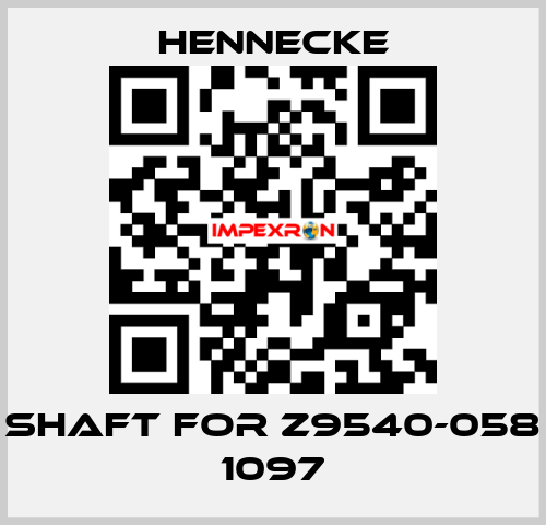 shaft for Z9540-058 1097 Hennecke