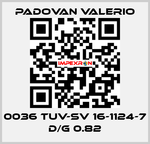 0036 TUV-SV 16-1124-7 D/G 0.82 PADOVAN VALERIO