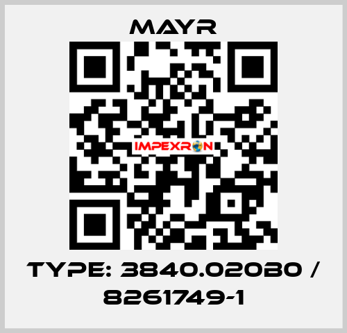 Type: 3840.020B0 / 8261749-1 Mayr