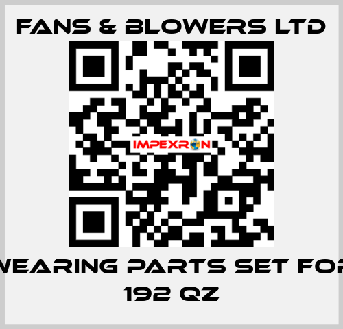 Wearing parts set for 192 QZ Fans & Blowers Ltd