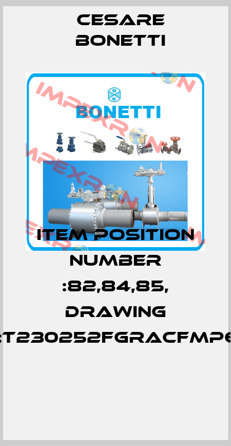ITEM POSITION NUMBER :82,84,85, DRAWING NUMBER:T230252FGRACFMP6-5-WELD  Cesare Bonetti