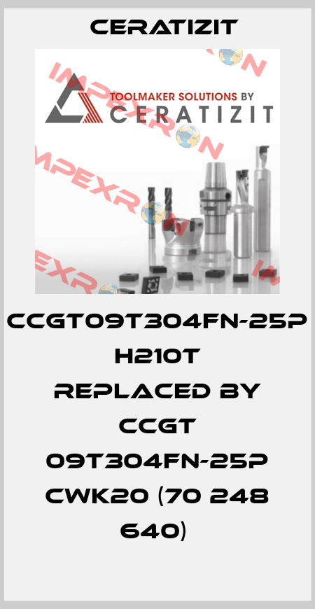 CCGT09T304FN-25P H210T REPLACED BY CCGT 09T304FN-25P CWK20 (70 248 640)  Ceratizit