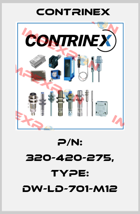 p/n: 320-420-275, Type: DW-LD-701-M12 Contrinex