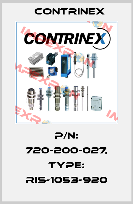 p/n: 720-200-027, Type: RIS-1053-920 Contrinex