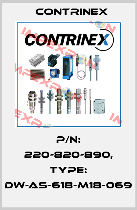 p/n: 220-820-890, Type: DW-AS-618-M18-069 Contrinex