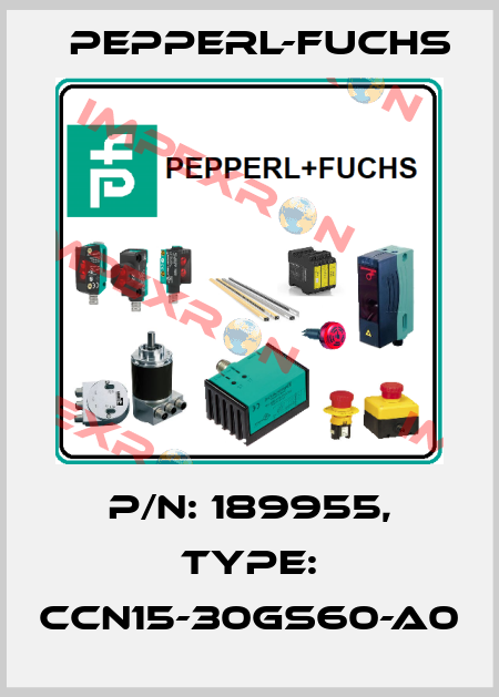 p/n: 189955, Type: CCN15-30GS60-A0 Pepperl-Fuchs