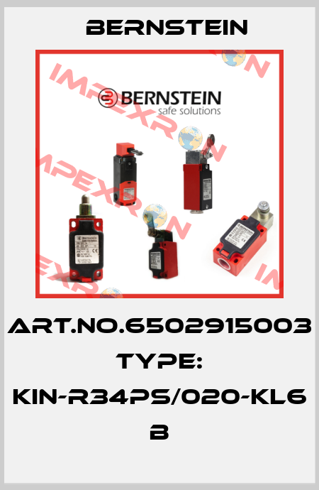 Art.No.6502915003 Type: KIN-R34PS/020-KL6            B Bernstein