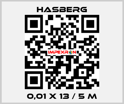 0,01 X 13 / 5 M  Hasberg