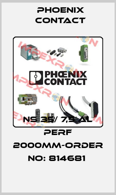 NS 35/ 7,5 AL PERF 2000MM-ORDER NO: 814681  Phoenix Contact