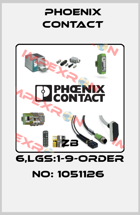 ZB 6,LGS:1-9-ORDER NO: 1051126  Phoenix Contact