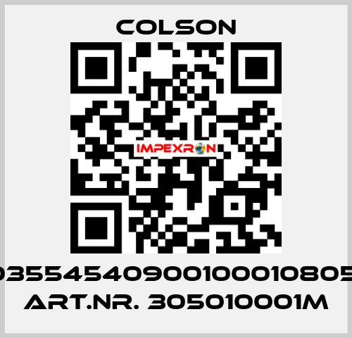 03554540900100010805  ART.NR. 305010001M Colson