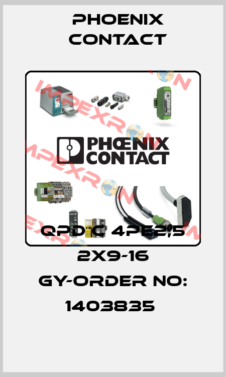 QPD C 4PE2,5 2X9-16 GY-ORDER NO: 1403835  Phoenix Contact