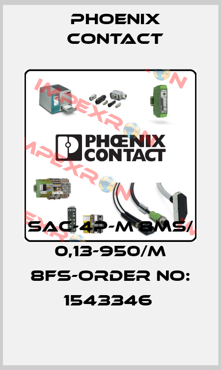 SAC-4P-M 8MS/ 0,13-950/M 8FS-ORDER NO: 1543346  Phoenix Contact