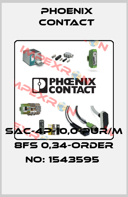 SAC-4P-10,0-PUR/M 8FS 0,34-ORDER NO: 1543595  Phoenix Contact