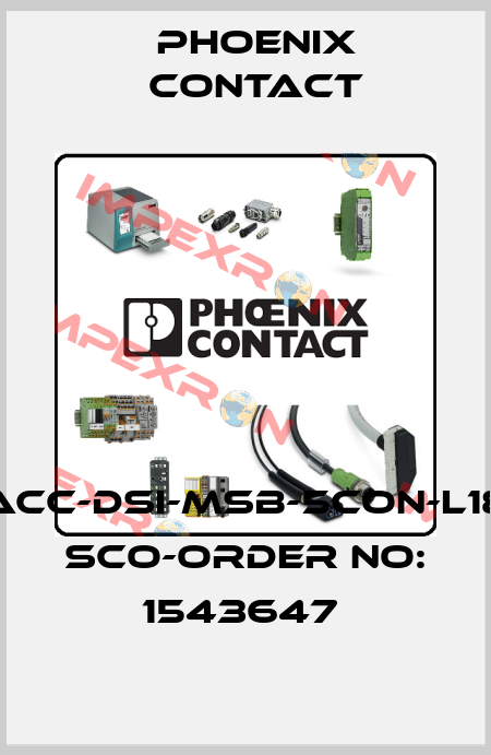 SACC-DSI-MSB-5CON-L180 SCO-ORDER NO: 1543647  Phoenix Contact