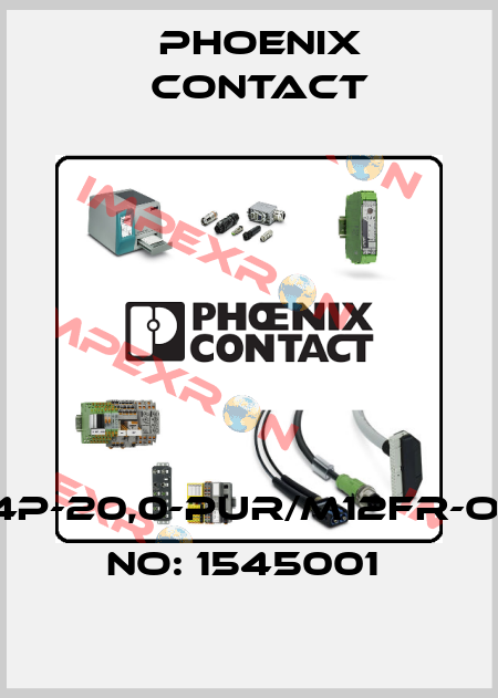 SAC-4P-20,0-PUR/M12FR-ORDER NO: 1545001  Phoenix Contact