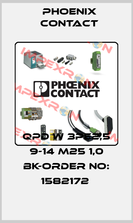 QPD W 3PE2,5 9-14 M25 1,0 BK-ORDER NO: 1582172  Phoenix Contact