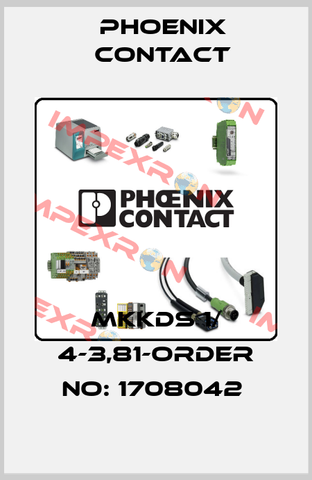 MKKDS 1/ 4-3,81-ORDER NO: 1708042  Phoenix Contact