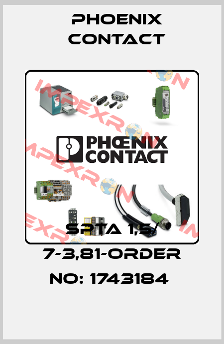 SPTA 1,5/ 7-3,81-ORDER NO: 1743184  Phoenix Contact