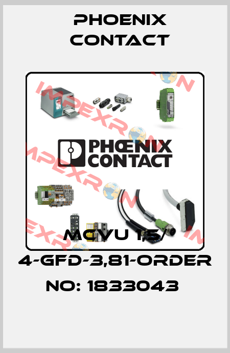 MCVU 1,5/ 4-GFD-3,81-ORDER NO: 1833043  Phoenix Contact
