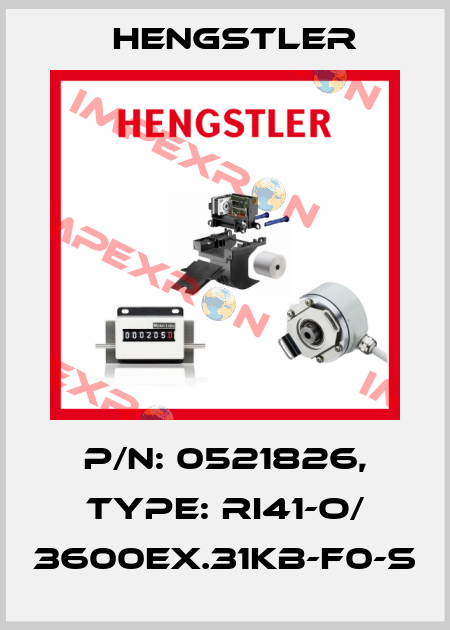p/n: 0521826, Type: RI41-O/ 3600EX.31KB-F0-S Hengstler