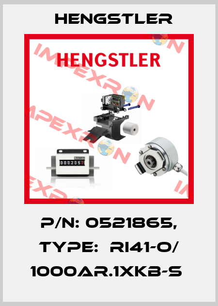 P/N: 0521865, Type:  RI41-O/ 1000AR.1XKB-S  Hengstler