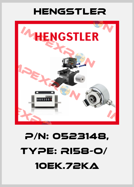 p/n: 0523148, Type: RI58-O/   10EK.72KA Hengstler