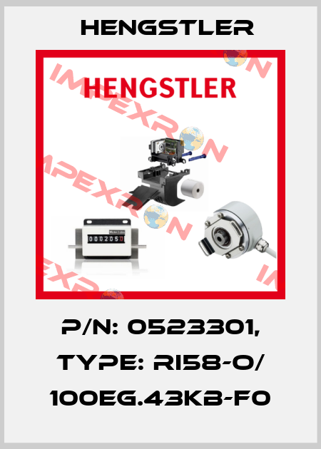 p/n: 0523301, Type: RI58-O/ 100EG.43KB-F0 Hengstler