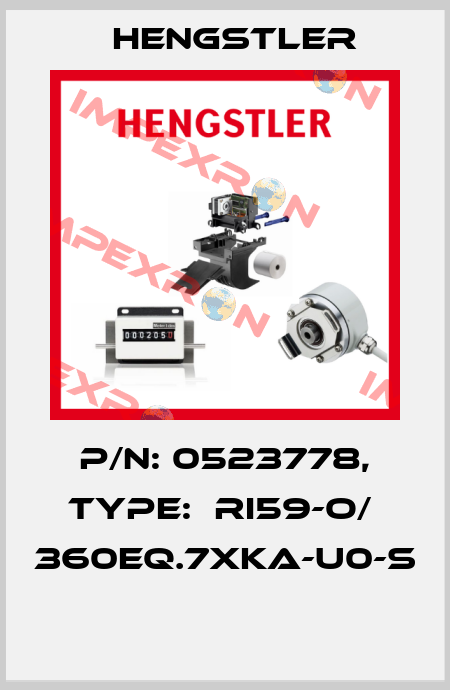 P/N: 0523778, Type:  RI59-O/  360EQ.7XKA-U0-S  Hengstler