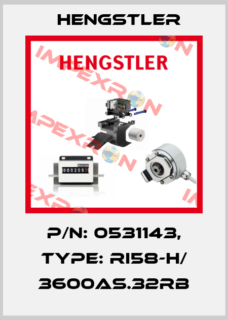 p/n: 0531143, Type: RI58-H/ 3600AS.32RB Hengstler