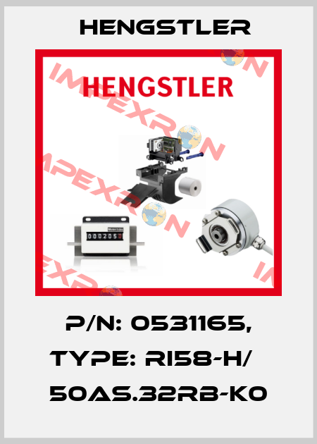 p/n: 0531165, Type: RI58-H/   50AS.32RB-K0 Hengstler
