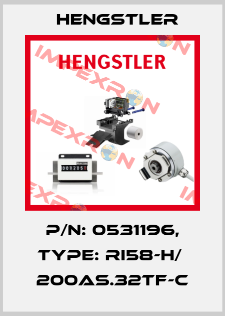 p/n: 0531196, Type: RI58-H/  200AS.32TF-C Hengstler