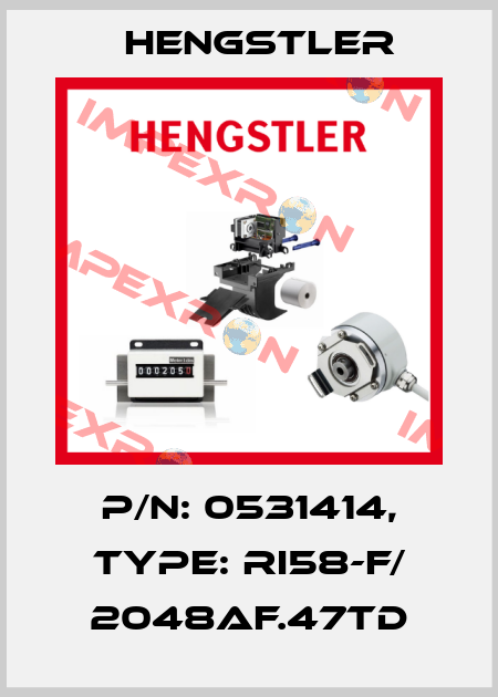 p/n: 0531414, Type: RI58-F/ 2048AF.47TD Hengstler