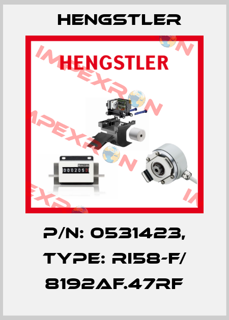 p/n: 0531423, Type: RI58-F/ 8192AF.47RF Hengstler